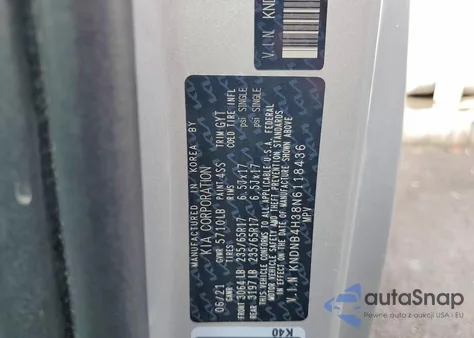 2022 Kia Carnival Lx z USA, uszkodzony, nr VIN KNDNB4H38N6118436